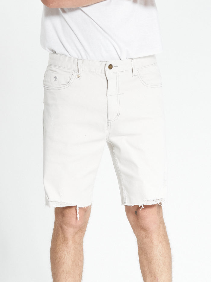 Destroyed Bones Denim Short - Vintage Bone