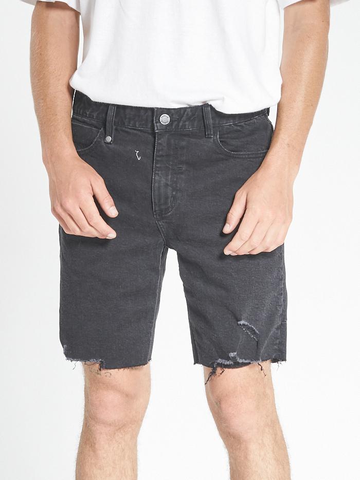 Destroyed Bones Denim Short - Black Rinse
