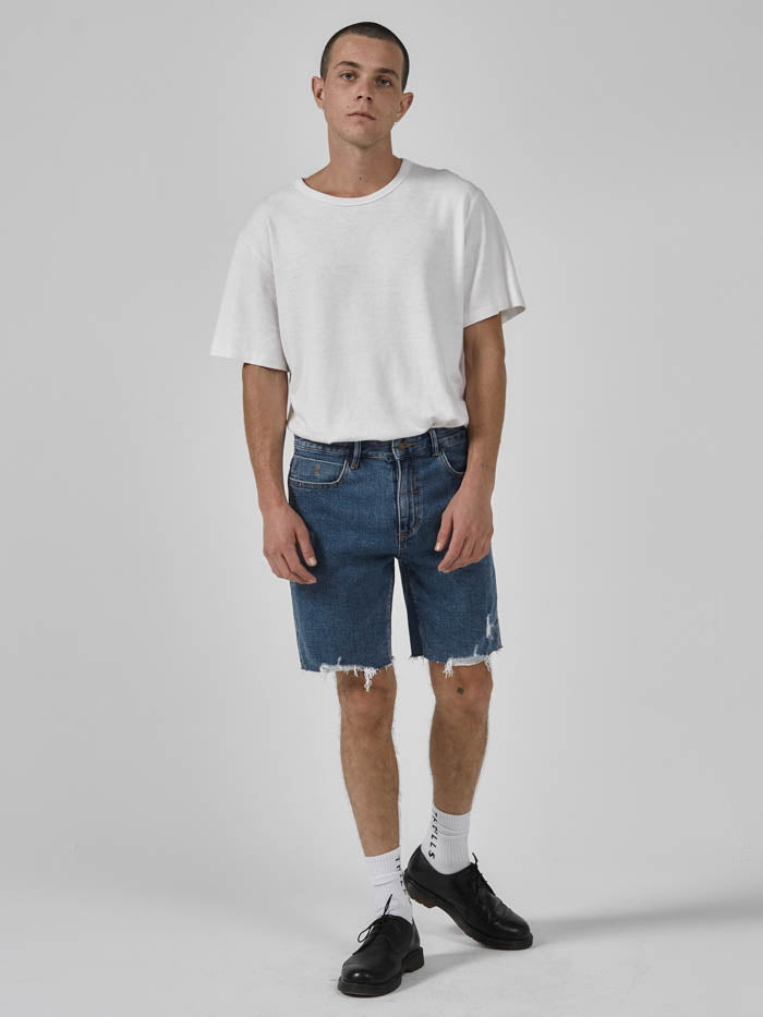 Destroyed Bones Denim Short - Highway Blue