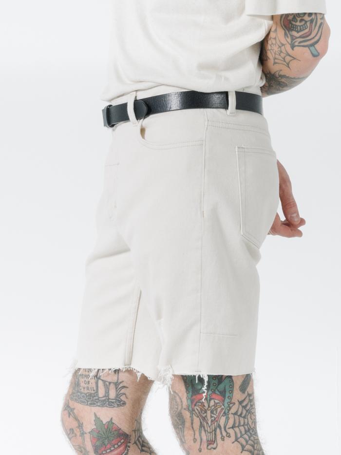 Destroyed Bones Denim Short - Unbleached