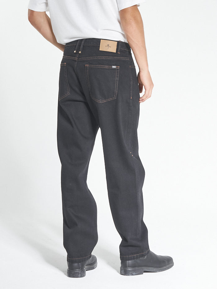 Slacker Denim Jean - Deep Black-Tobacco Stitch