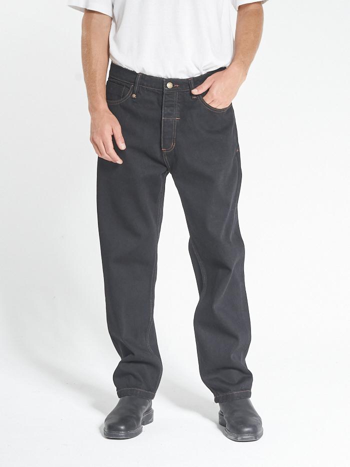 Slacker Denim Jean - Deep Black-Tobacco Stitch