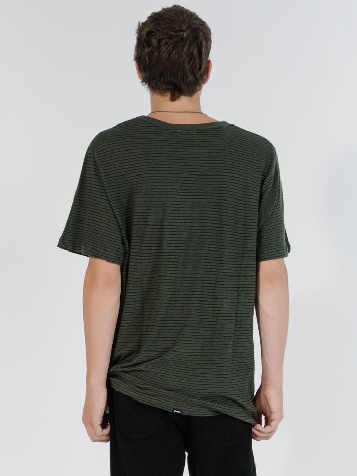 Nowhere Stripe Merch Fit Pocket Tee - Ivy Green