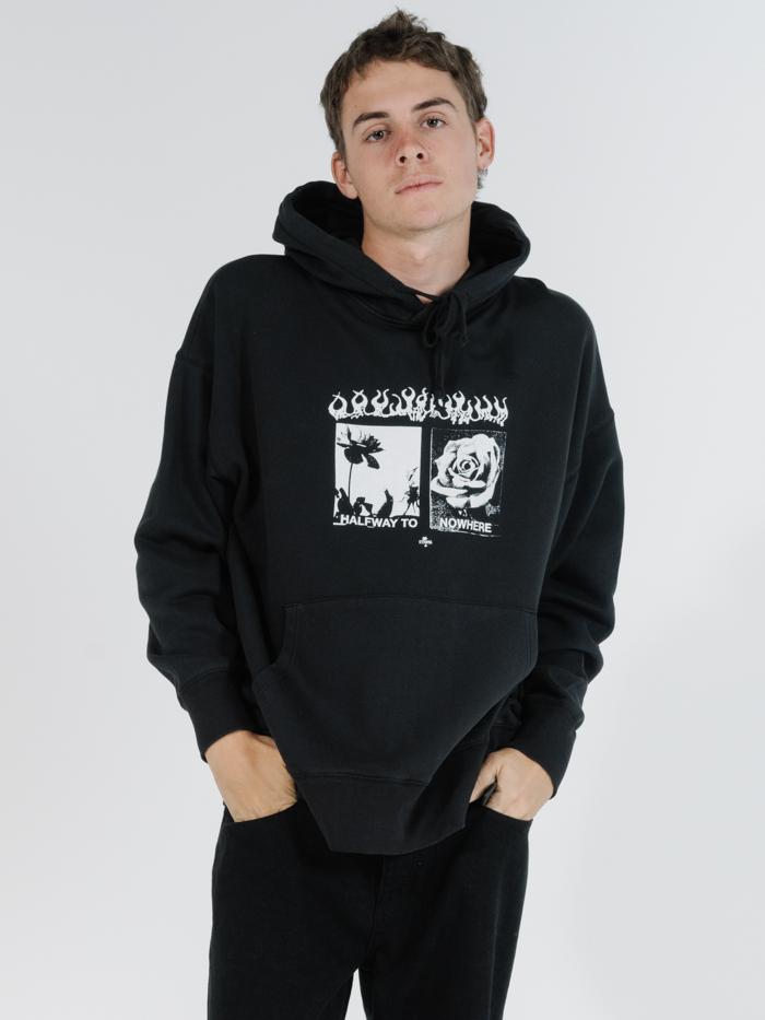 Flaming Moe Slouch Pull On Hood - Black