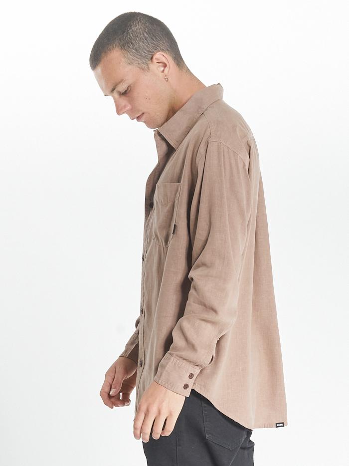 Minimal Thrills Oversized Long Sleeve Shirt - Yak
