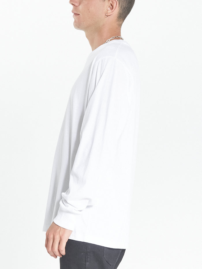 Thrills Unlimited Merch Fit Long Sleeve Tee - White