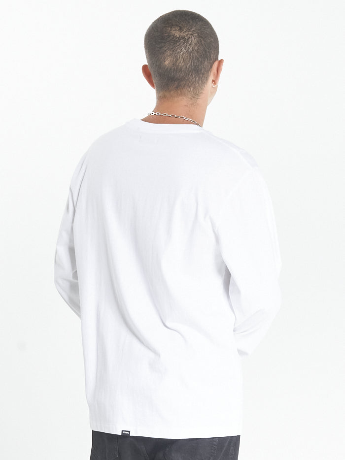 Thrills Unlimited Merch Fit Long Sleeve Tee - White