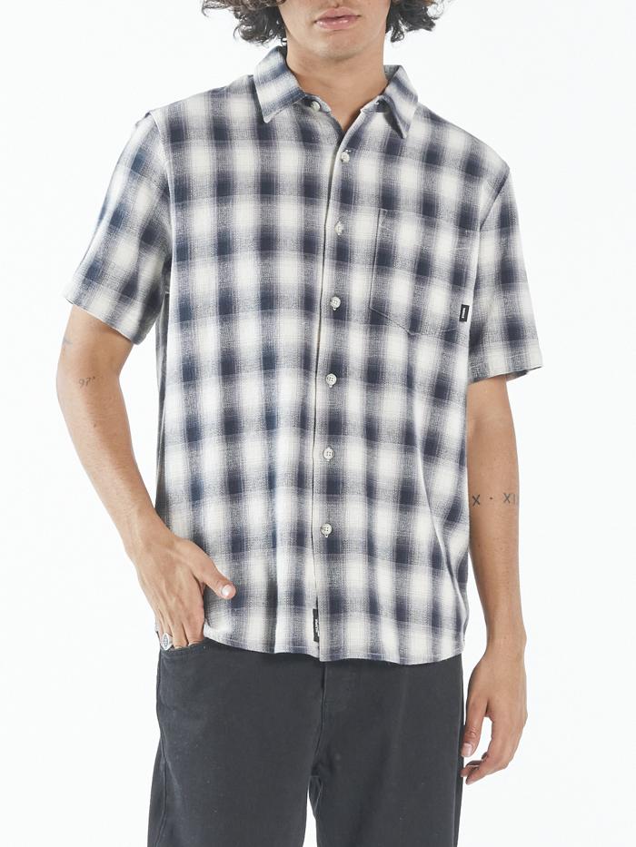 Angel Check Short Sleeve Shirt - Ink Navy