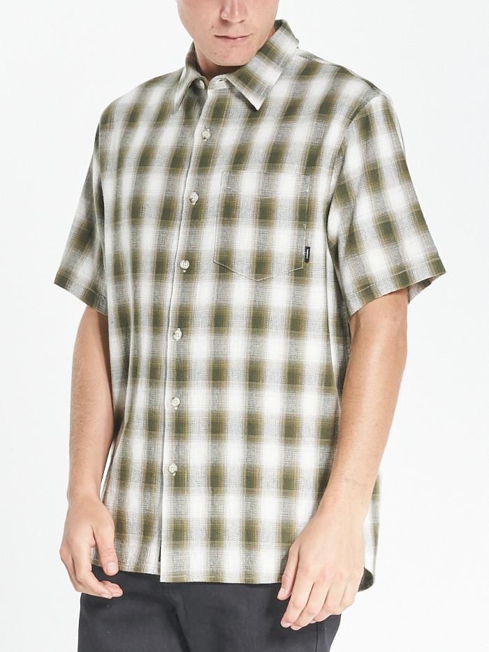 Angel Check Short Sleeve Shirt - Dark Olive