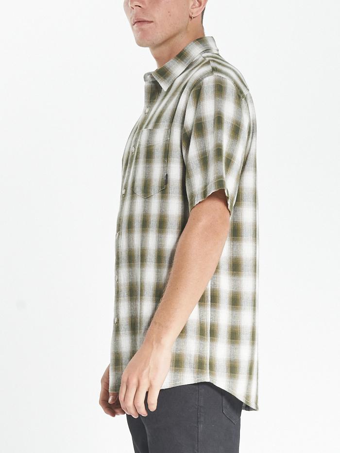 Angel Check Short Sleeve Shirt - Dark Olive