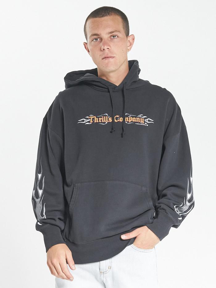 Strange Days Slouch Pull On Hood - Washed Black