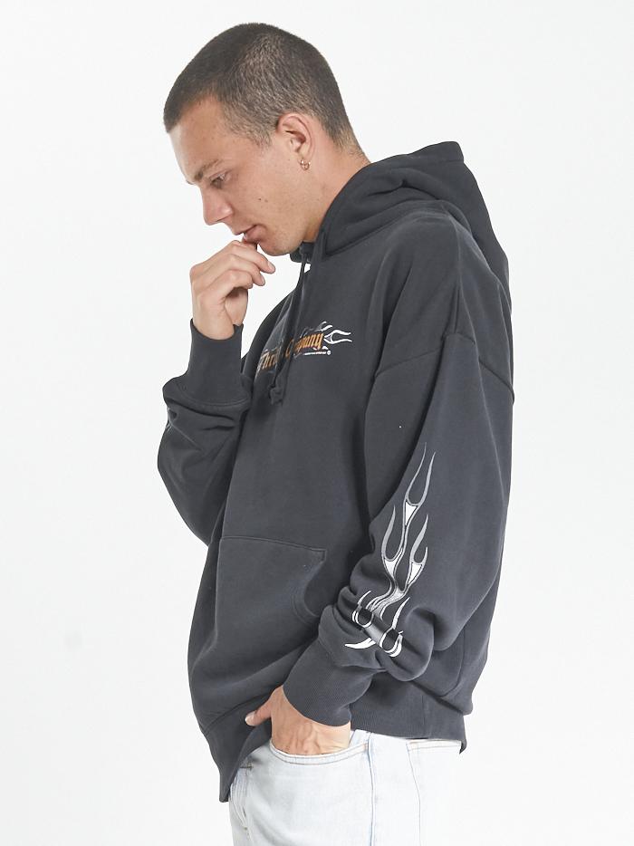 Strange Days Slouch Pull On Hood - Washed Black