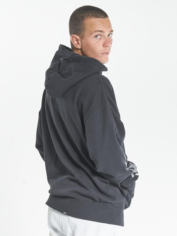 Strange Days Slouch Pull On Hood - Washed Black