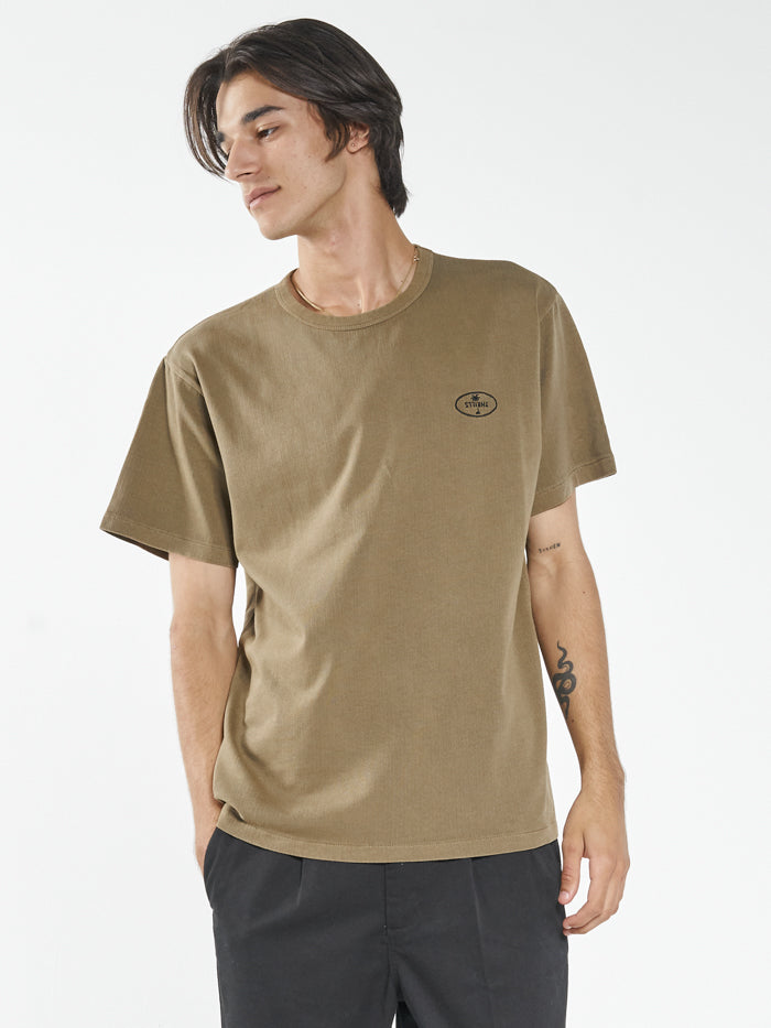 Palm Oval Embro Merch Fit Tee - Elmwood