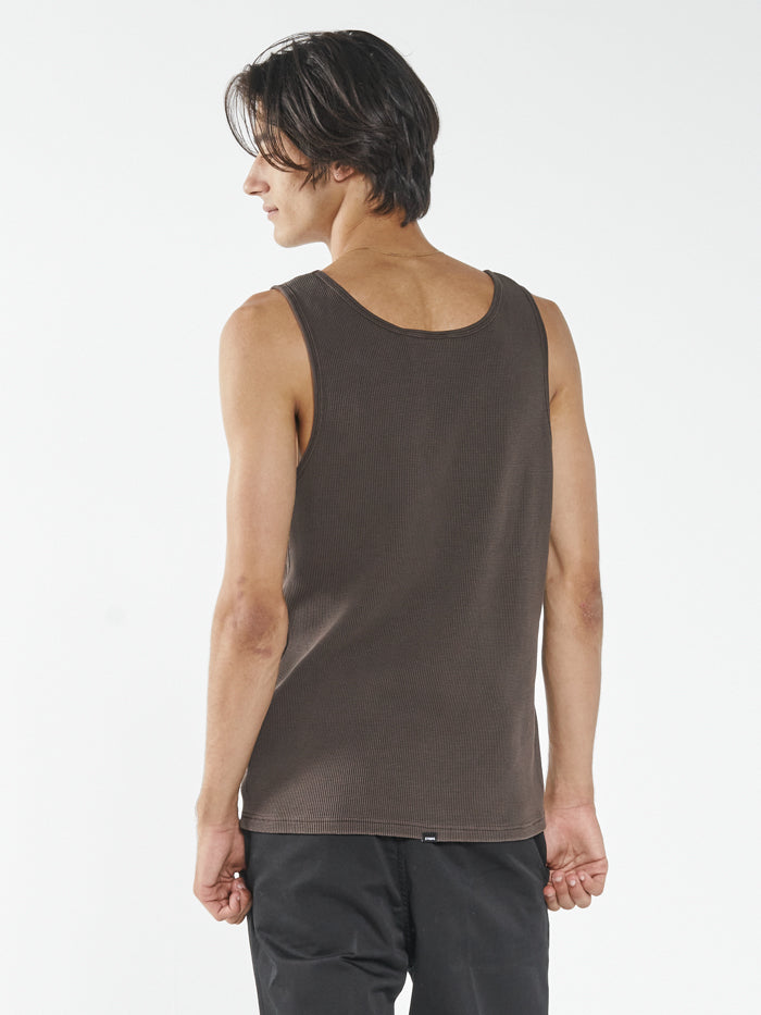 Thrills Union Waffle Singlet - Postal Brown