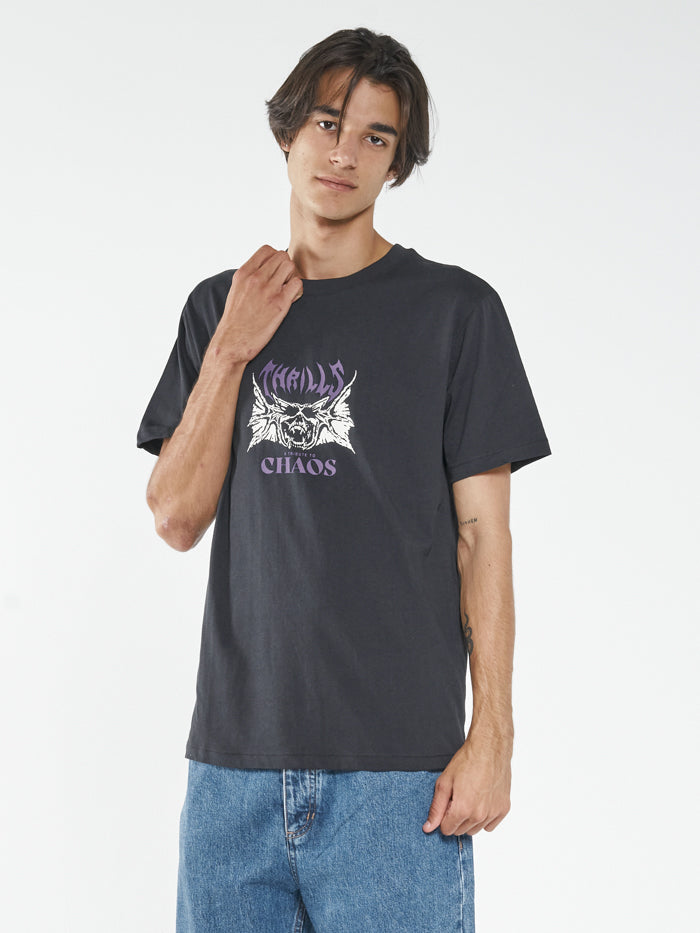 Chaos Skull Merch Fit Tee - Washed Black