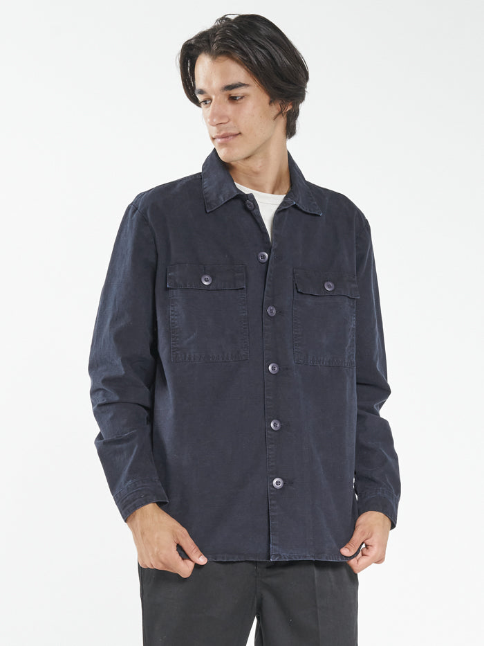 Thrills Territory Overshirt - Dark Navy