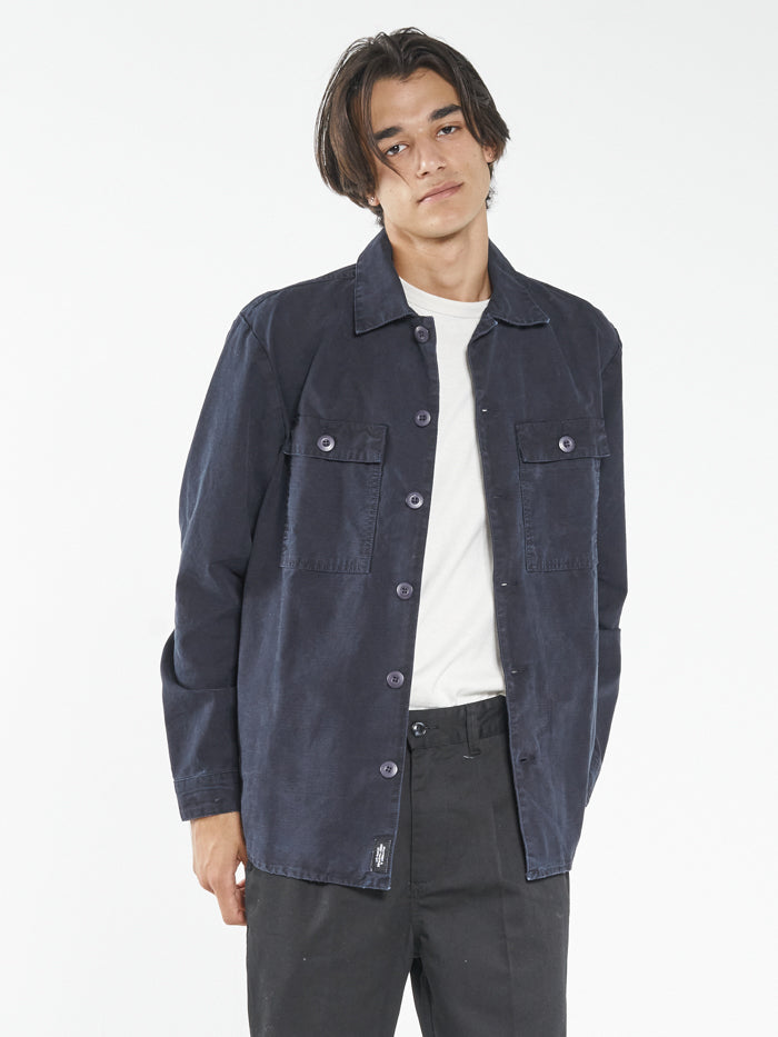 Thrills Territory Overshirt - Dark Navy