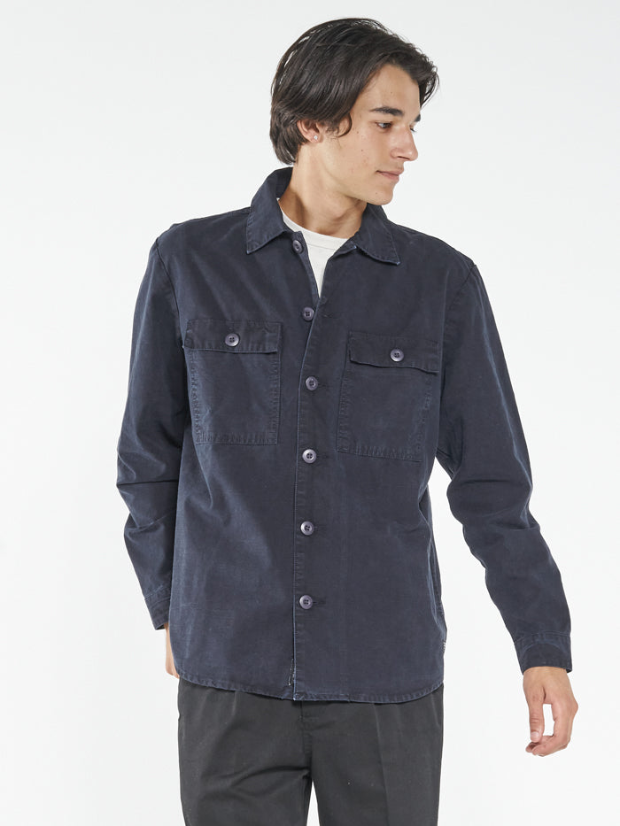 Thrills Territory Overshirt - Dark Navy