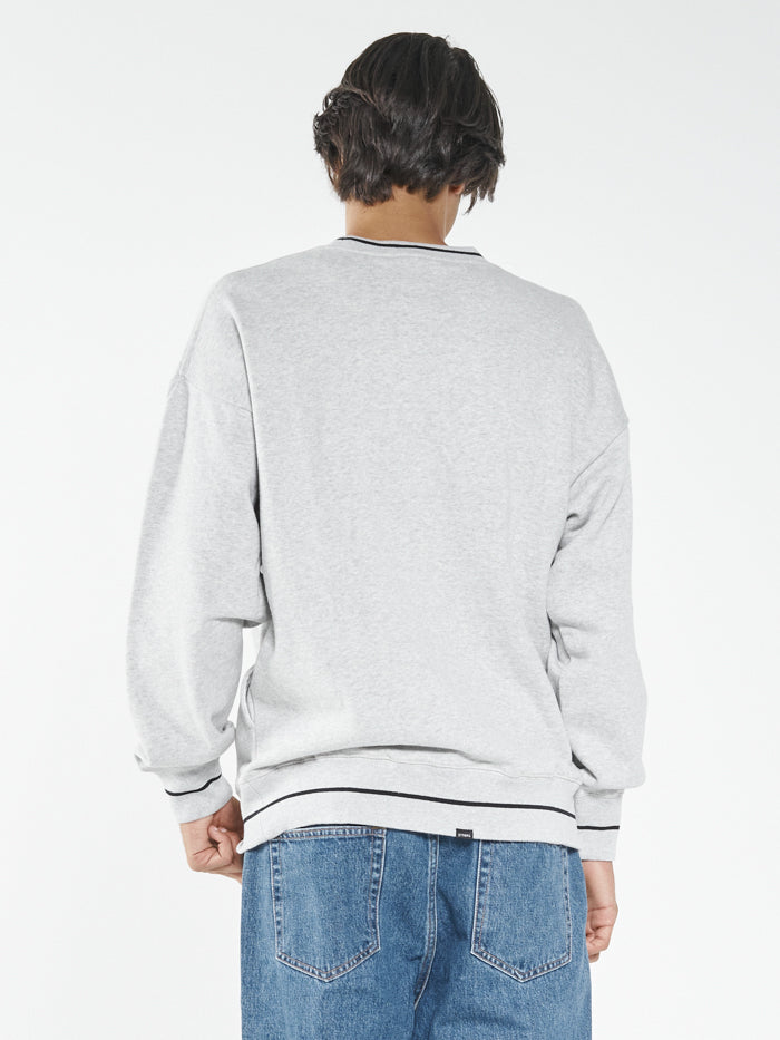 Bad Members Embro Slouch Crew Neck Fleece - Snow Marle