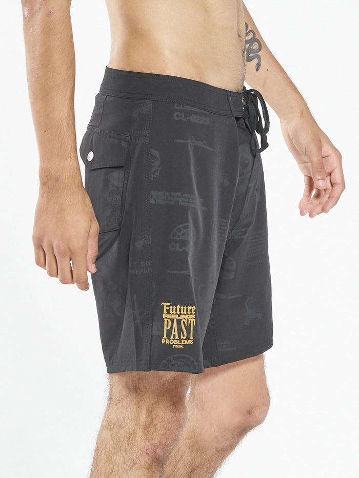 Future Feelings Past Problems Boardshort - Black