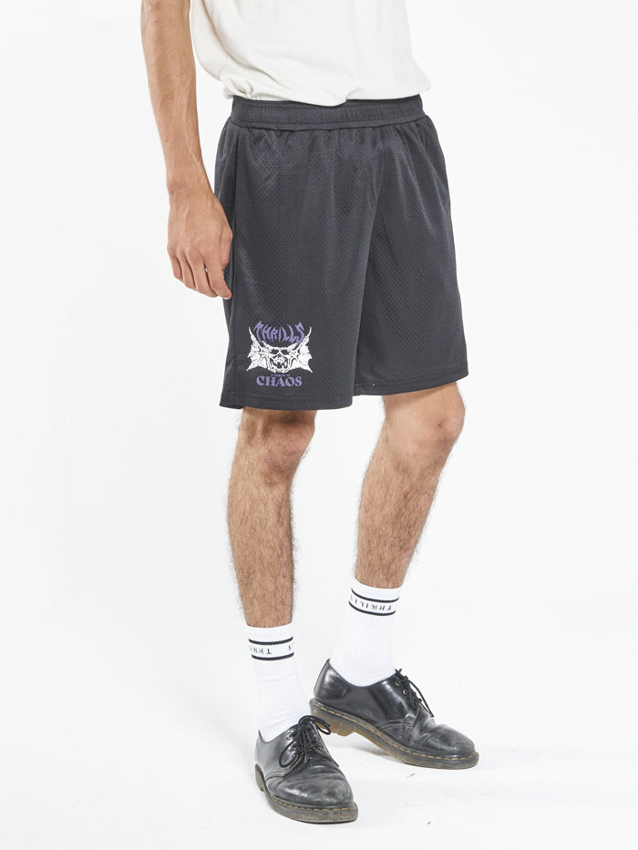 Chaos Skull Mesh Short - Black