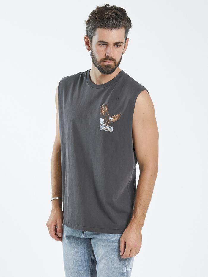 Gold Wing Merch Fit Muscle - Vintage Black