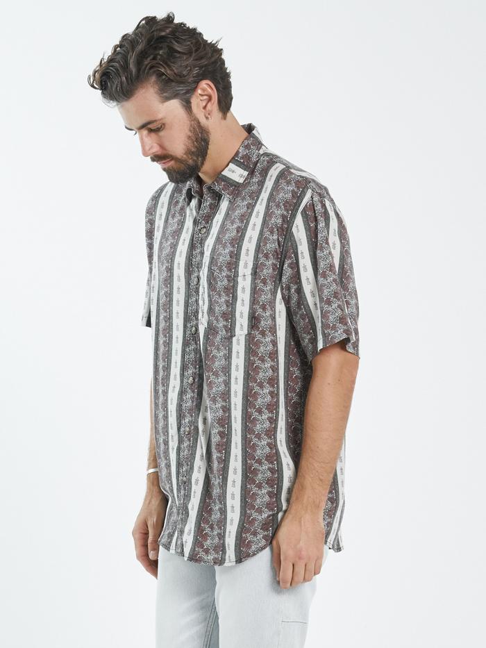 Stumped Oversized Short Sleeve Shirt - Dirty White