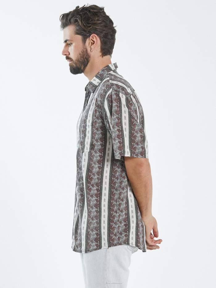 Stumped Oversized Short Sleeve Shirt - Dirty White