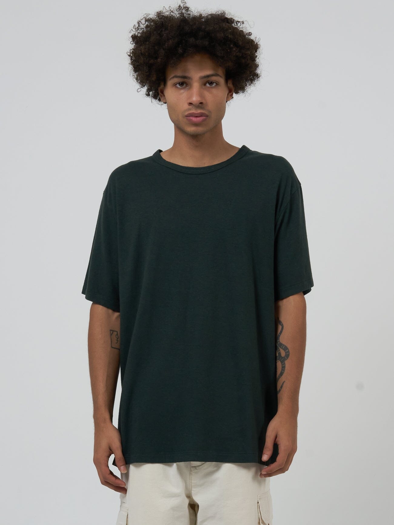 Oversized Fit T-shirt - Dark green - Men