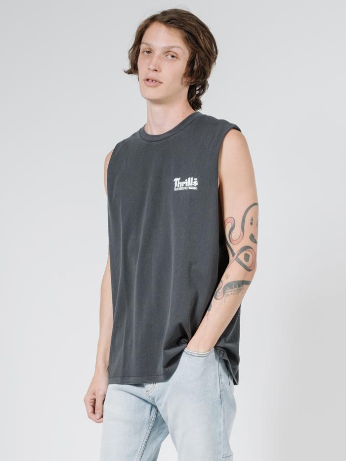 Wellness Merch Fit Muscle Tee - Vintage Black