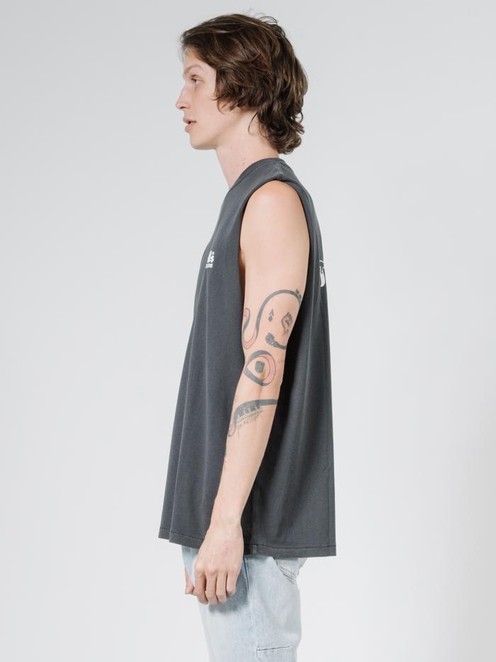 Wellness Merch Fit Muscle Tee - Vintage Black