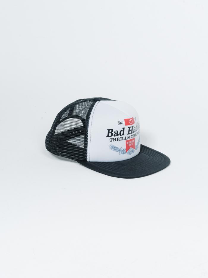 Bad Habits Trucker Cap - White-Black