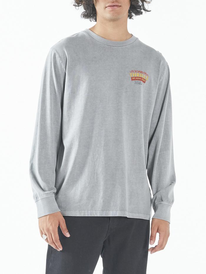 Wings Of Fire Merch Fit Long Sleeve Tee - Washed Grey
