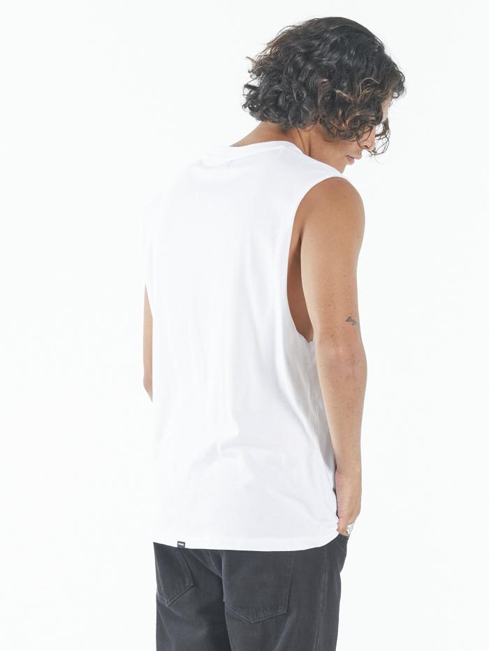 Minimal Thrills Merch Fit Muscle Tee - White