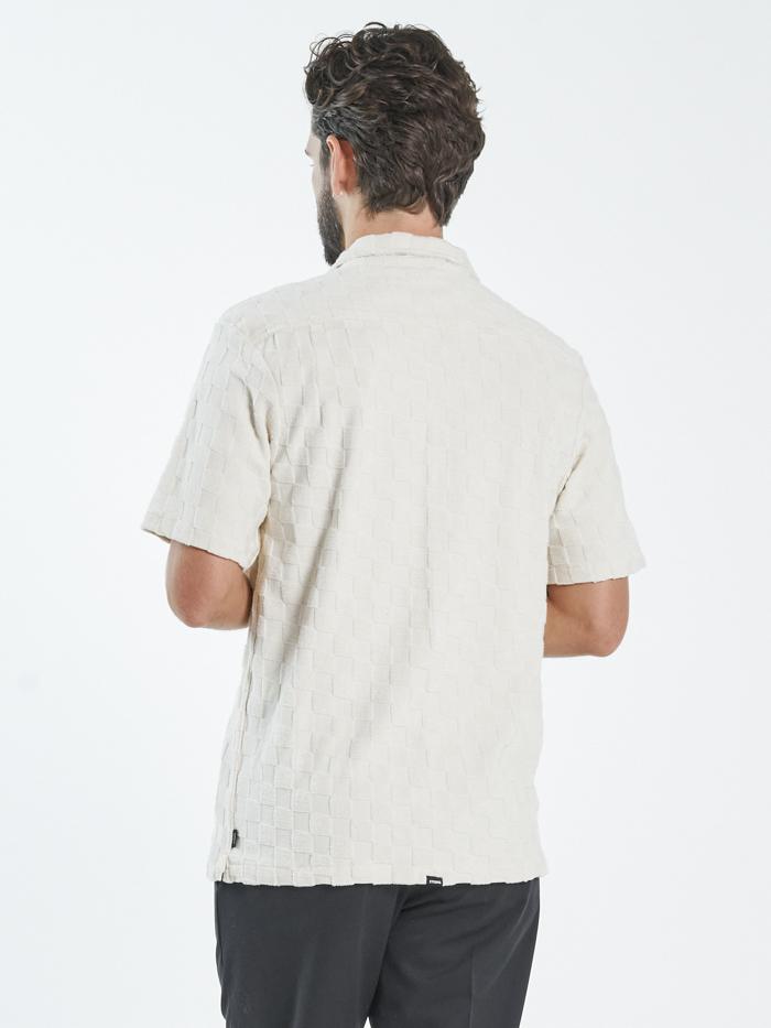 Aalto Tonal Check Bowling Shirt - Unbleached