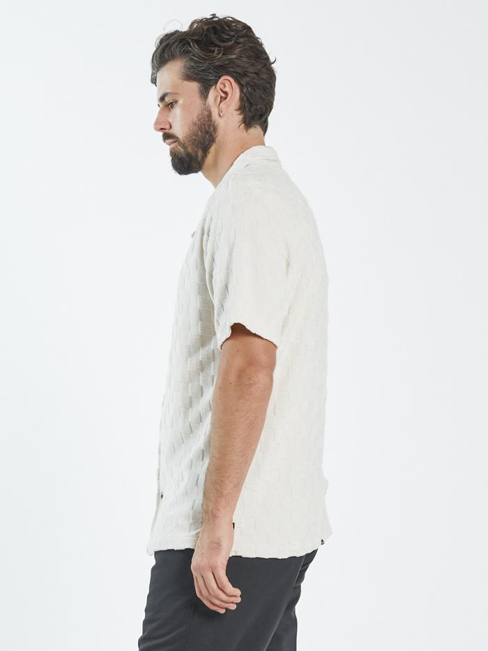 Aalto Tonal Check Bowling Shirt - Unbleached