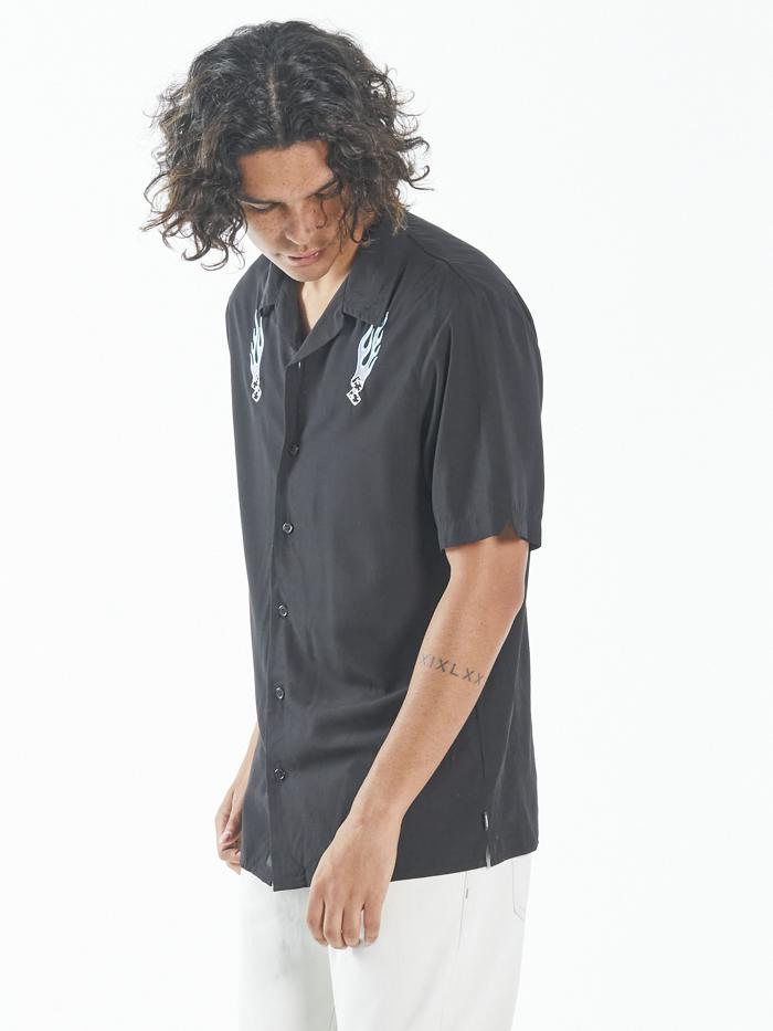 Roll 'Em Bowling Shirt - Black