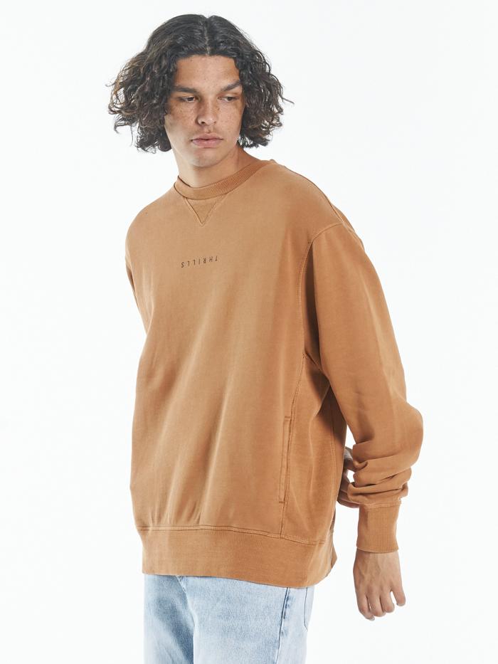 Minimal Thrills Oversize Crew - Spice Brown