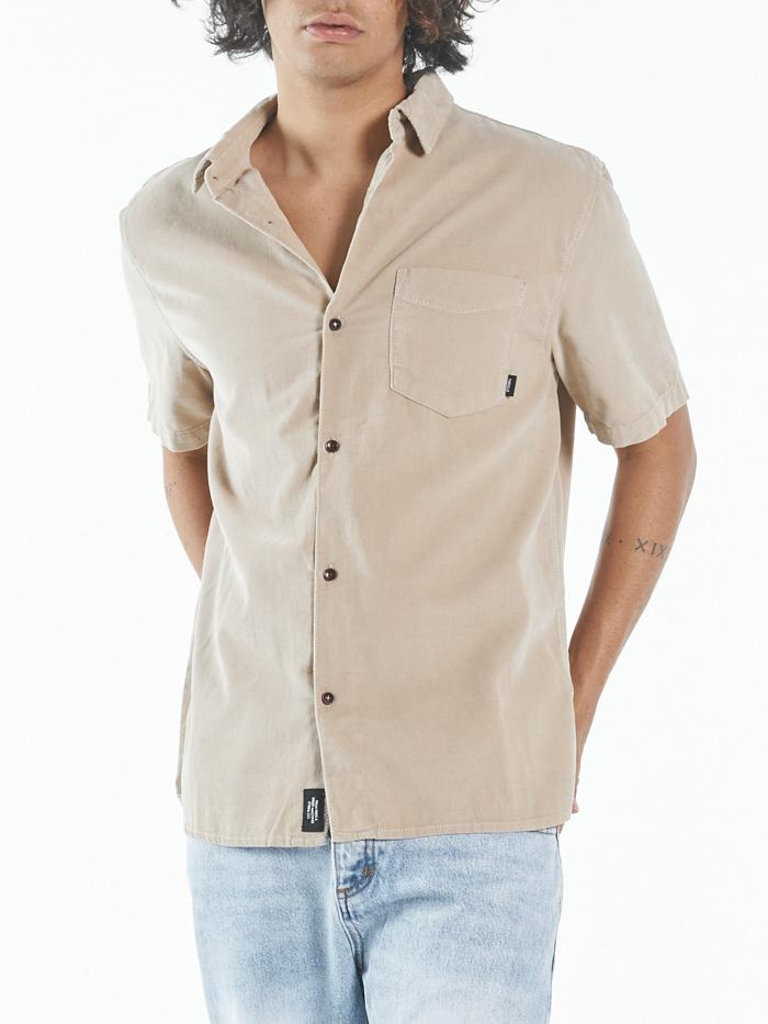 Stranded Cord Short Sleeve Shirt - Aged Tan
