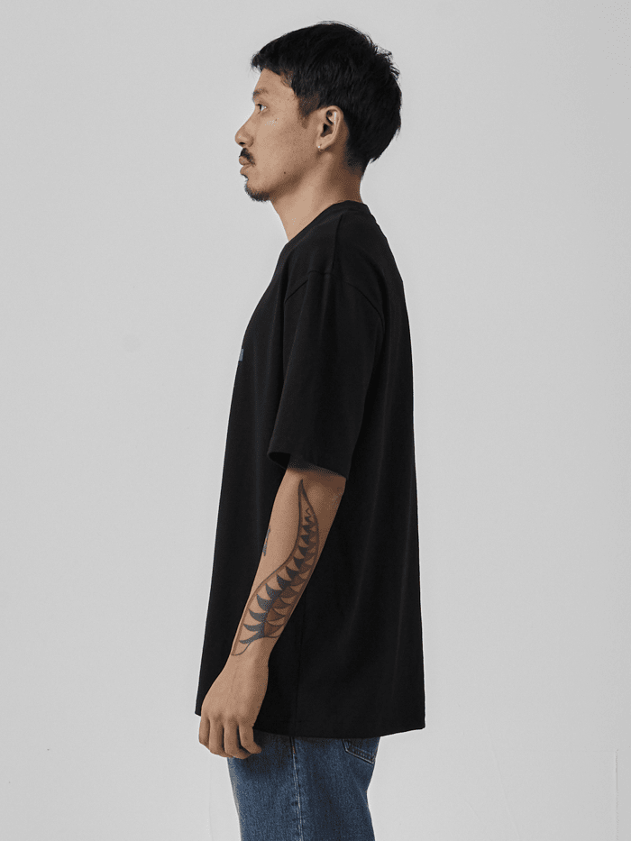 Meantime Oversize Fit Tee - Black