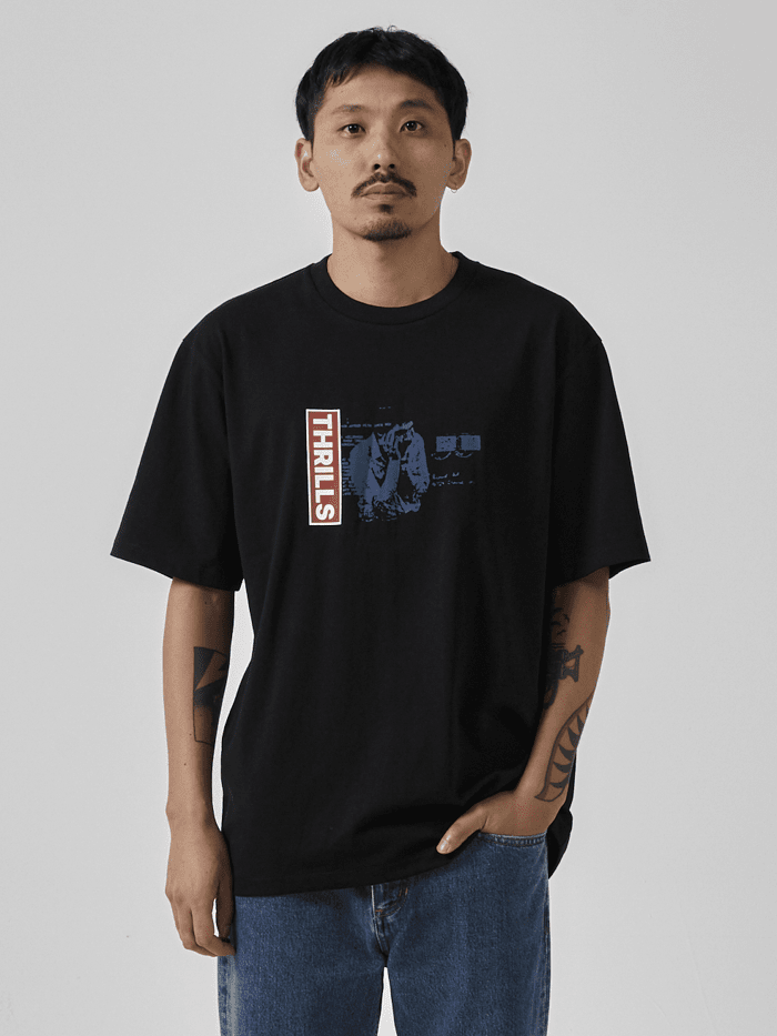 Meantime Oversize Fit Tee - Black