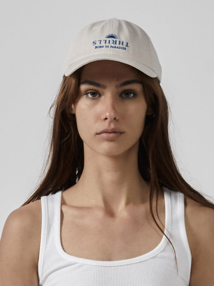 Wake Up In Paradise 6 Panel Cap - Unbleached