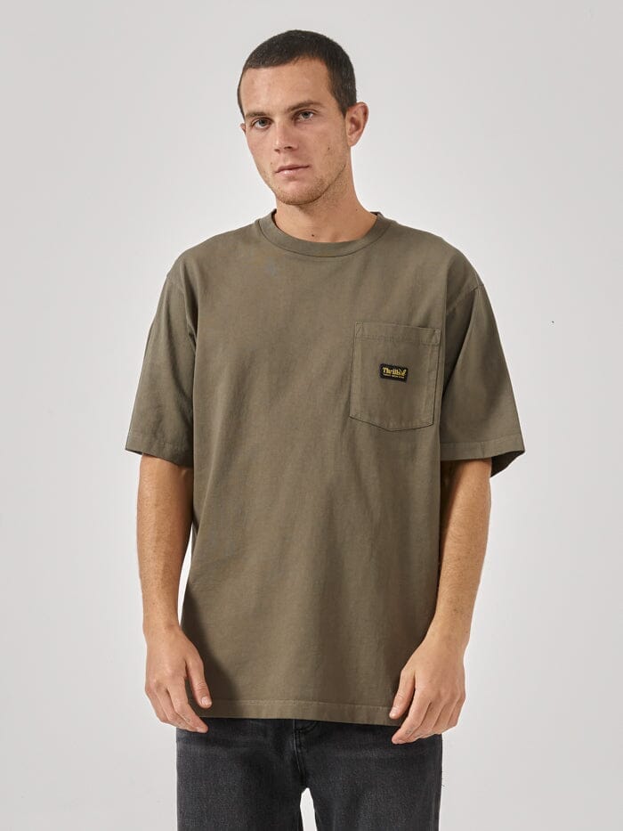 Thrills Union Oversize Fit Pocket Tee - Tarmac