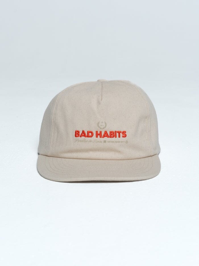 Bad Habits 5 Panel Cap - Unbleached