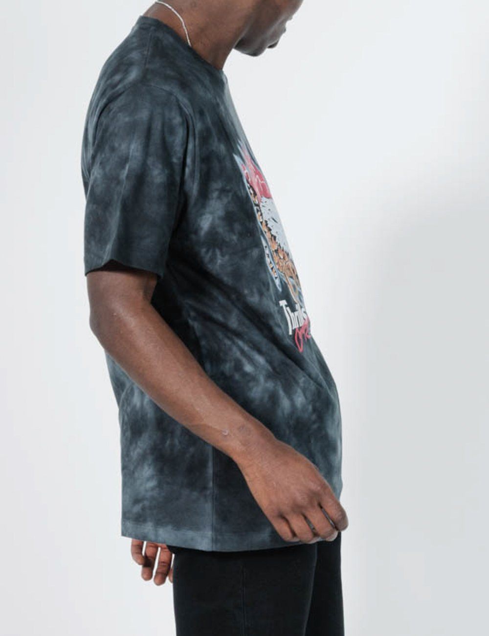 Torn Merch Fit Tee - Oil Spill Black Tie Dye