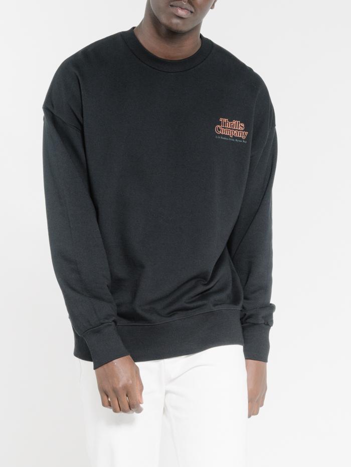 Company Pinline Stack Slouch Fit Crew - Black