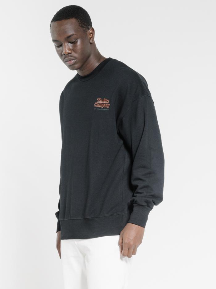 Company Pinline Stack Slouch Fit Crew - Black