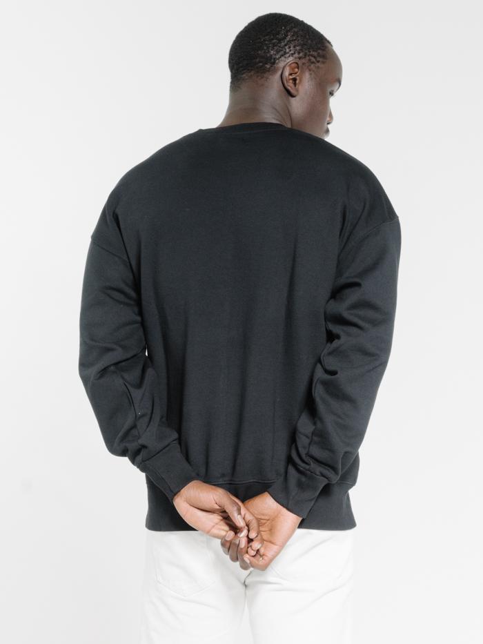 Company Pinline Stack Slouch Fit Crew - Black