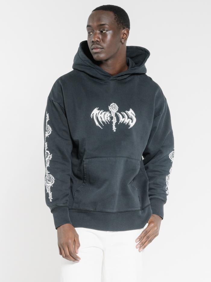 Hard Fast Loud Slouch Pull On Hood - Washed Black